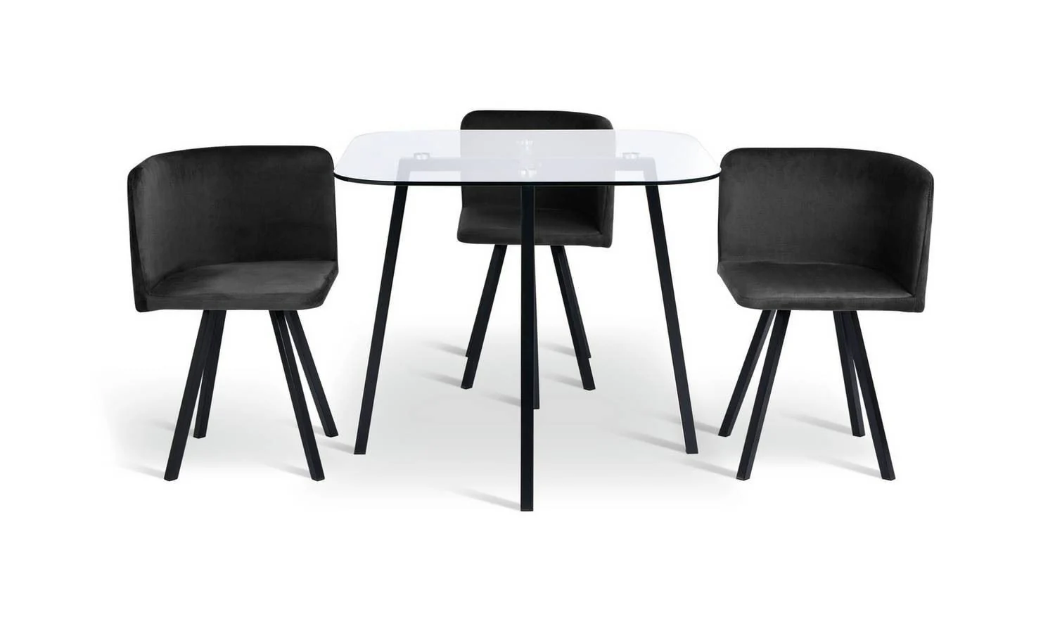 Elsie Black Dining Table & 4 Charcoal Chairs - Image 4
