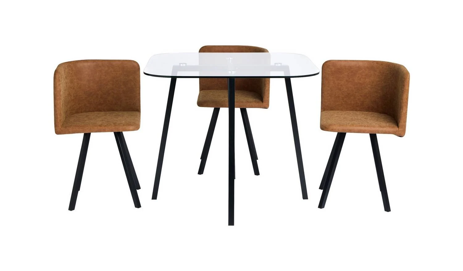 Elsie Black Dining Table & 4 Tan Chairs - Image 5