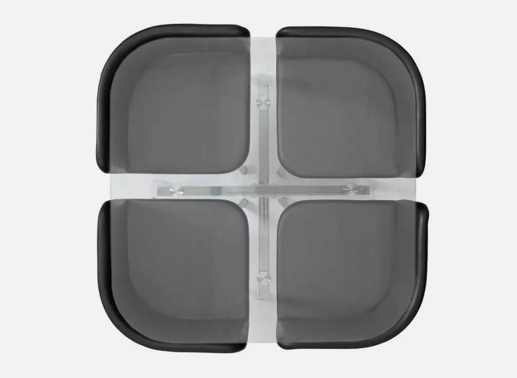 Elsie Silver Glass Dining Table & 4 Black Chairs Modern Kitchen Furniture Set - Image 3