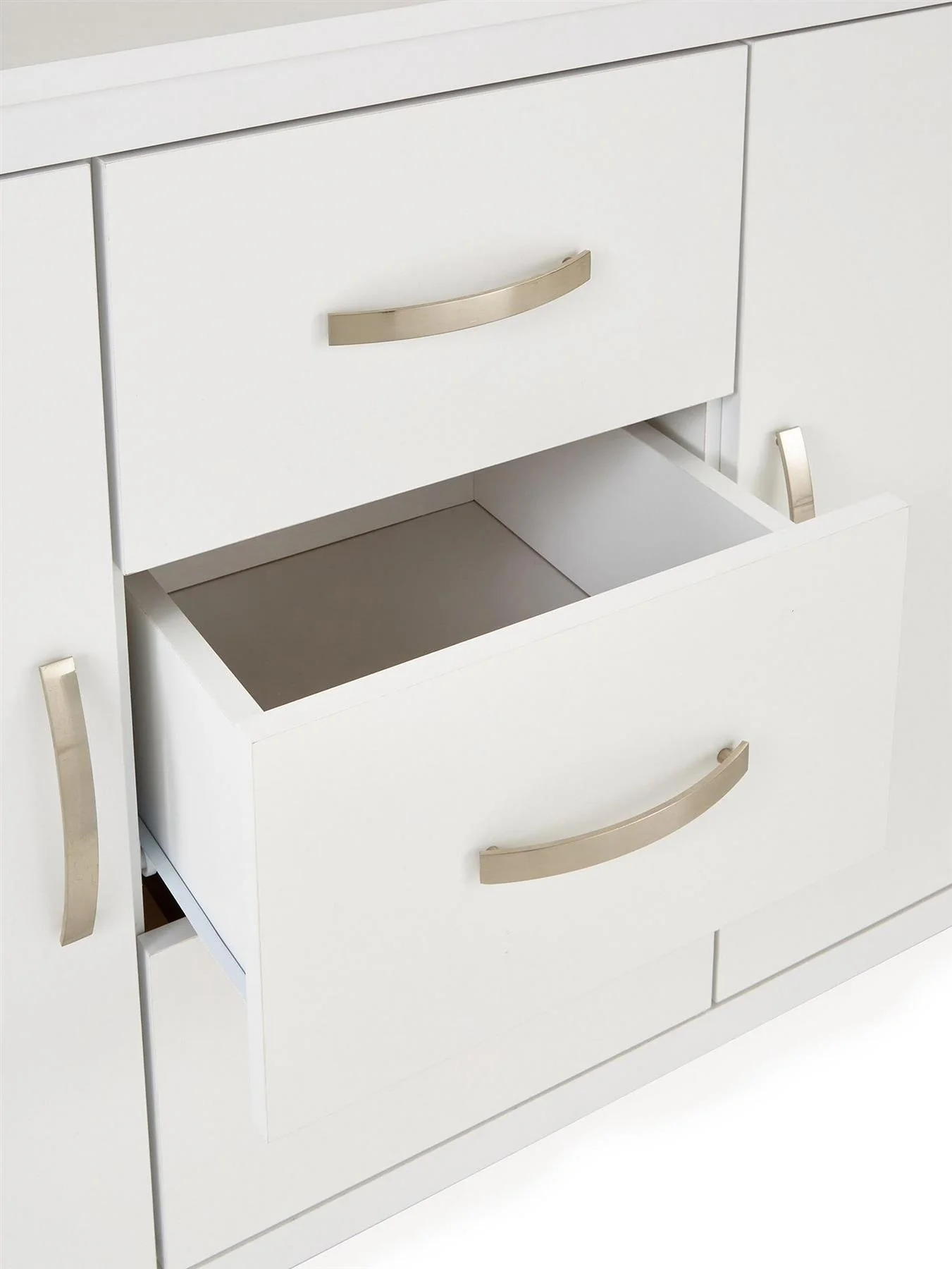 Ely 2 Piece Package 2 Door 3 Drawer Sideboard and TV Unit White Living Room - Image 7