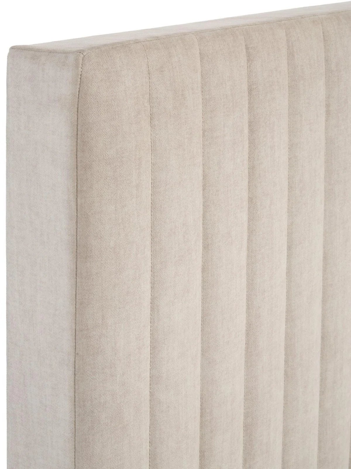 Emelia Double Bed Frame Cream | Upholstered Headboard | Sprung Slats - Image 6