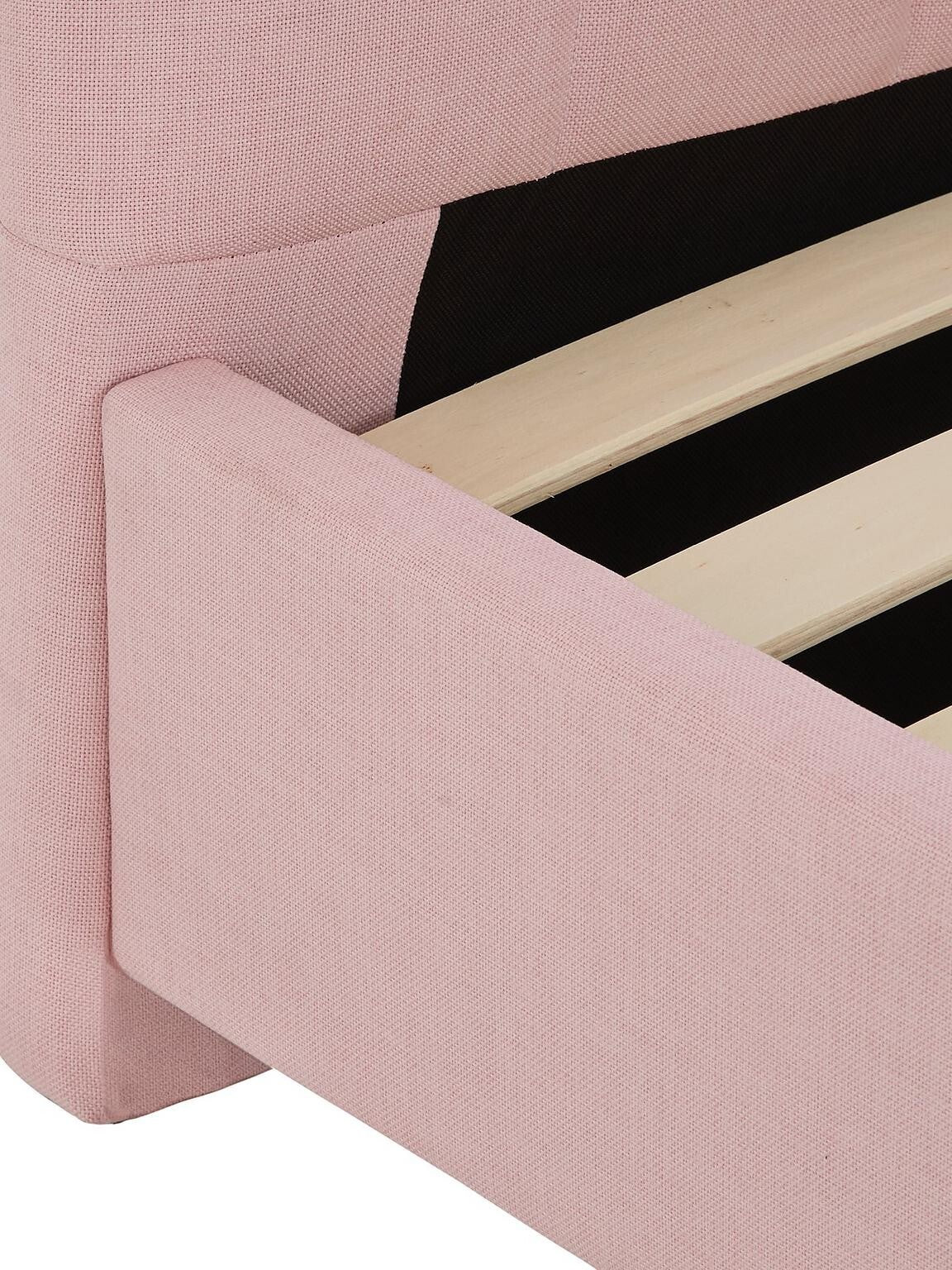 Emma Fabric Children's Single Bed Pink Sleek Comfortable Kids Bedroom Furniture - Image 5