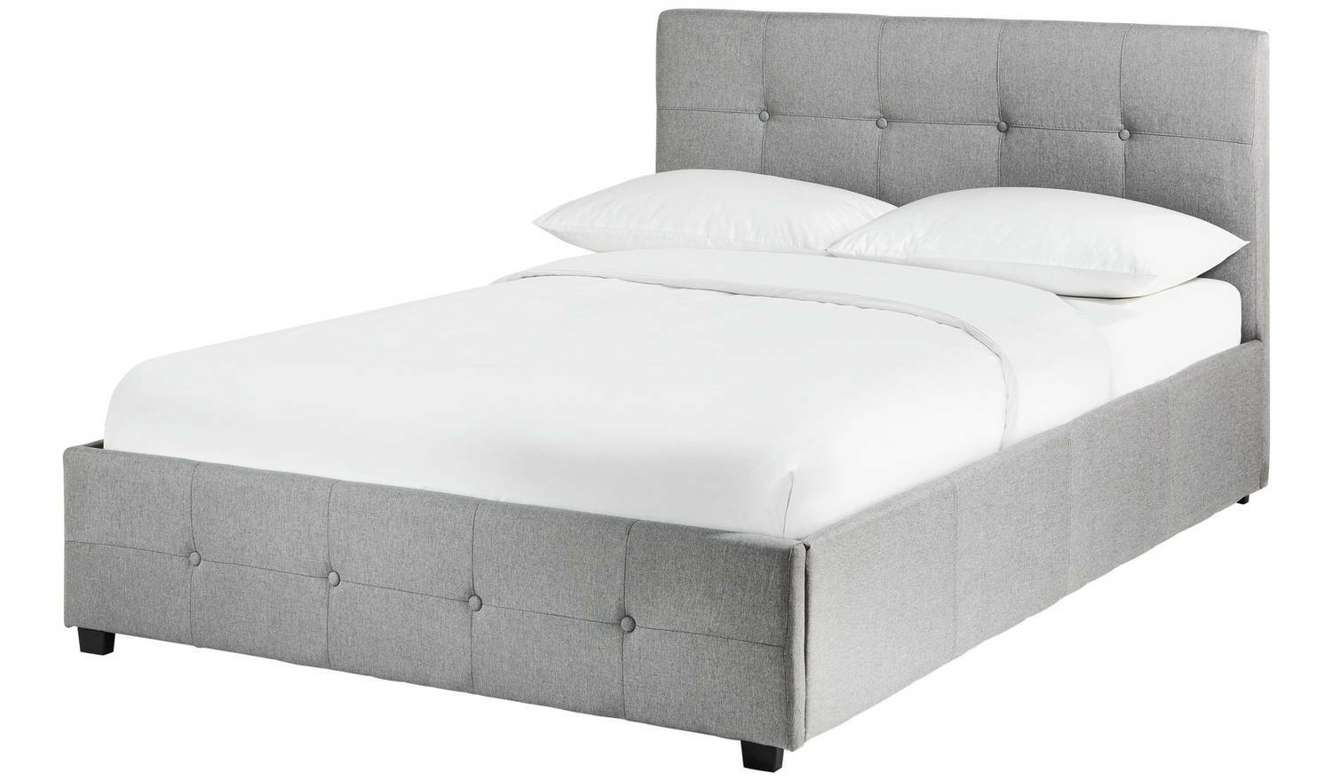 Eros King Size Ottoman Bed Frame Grey with Lift-Up Storage for Modern Bedrooms - Image 2