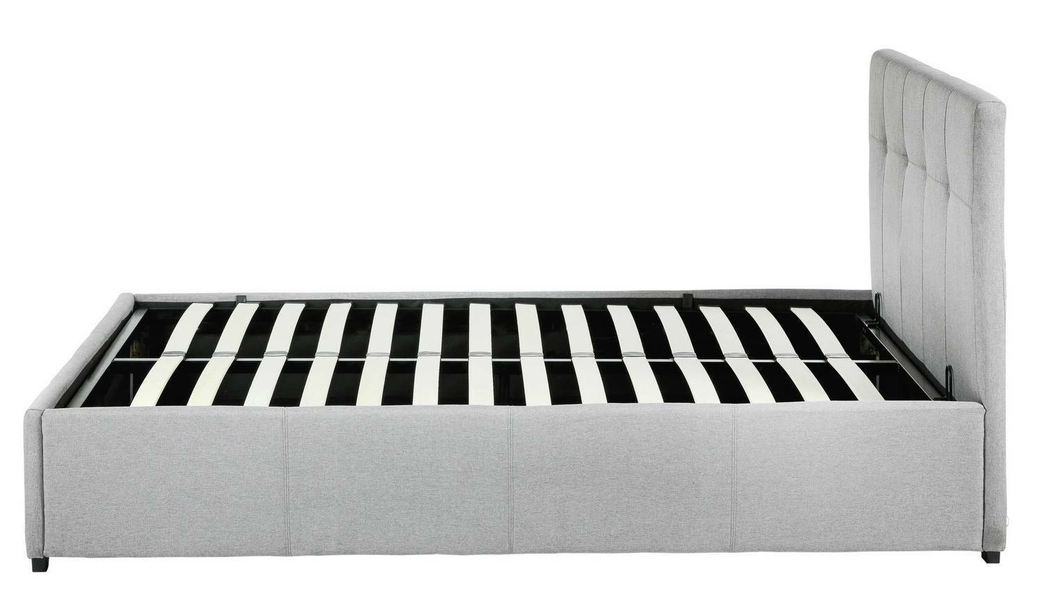 Eros King Size Ottoman Bed Frame Grey with Lift-Up Storage for Modern Bedrooms - Image 3