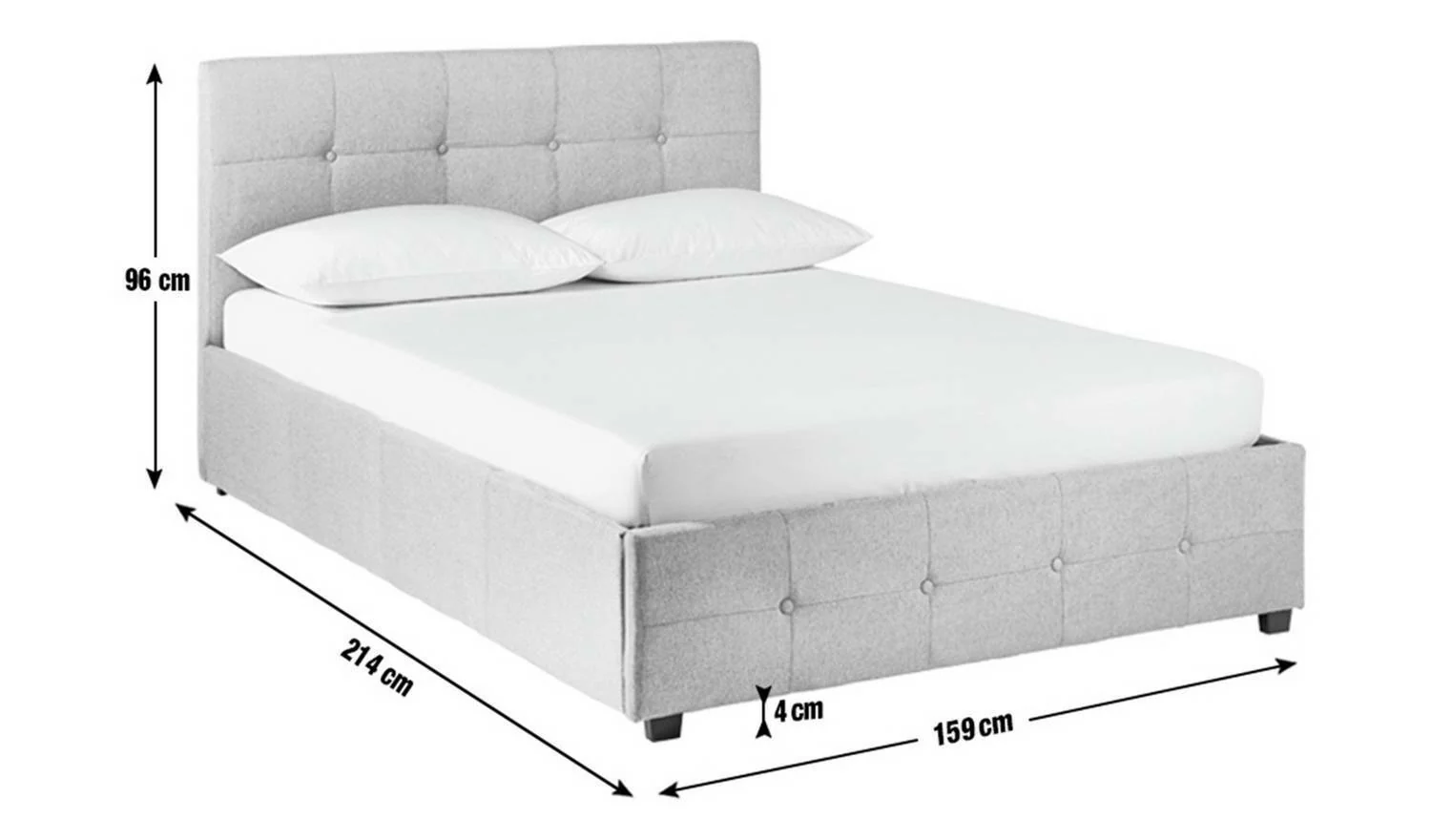 Eros King Size Ottoman Bed Frame Grey with Lift-Up Storage for Modern Bedrooms - Image 6