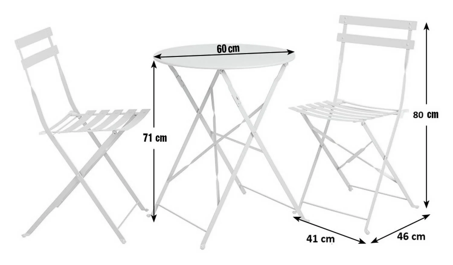 Eve 2 Seater Folding Metal Garden Bistro Set Yellow Patio Furniture - Image 8