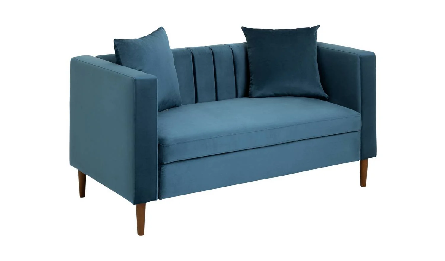 Everly Velvet 2 Seater Sofa - Blue - Image 4
