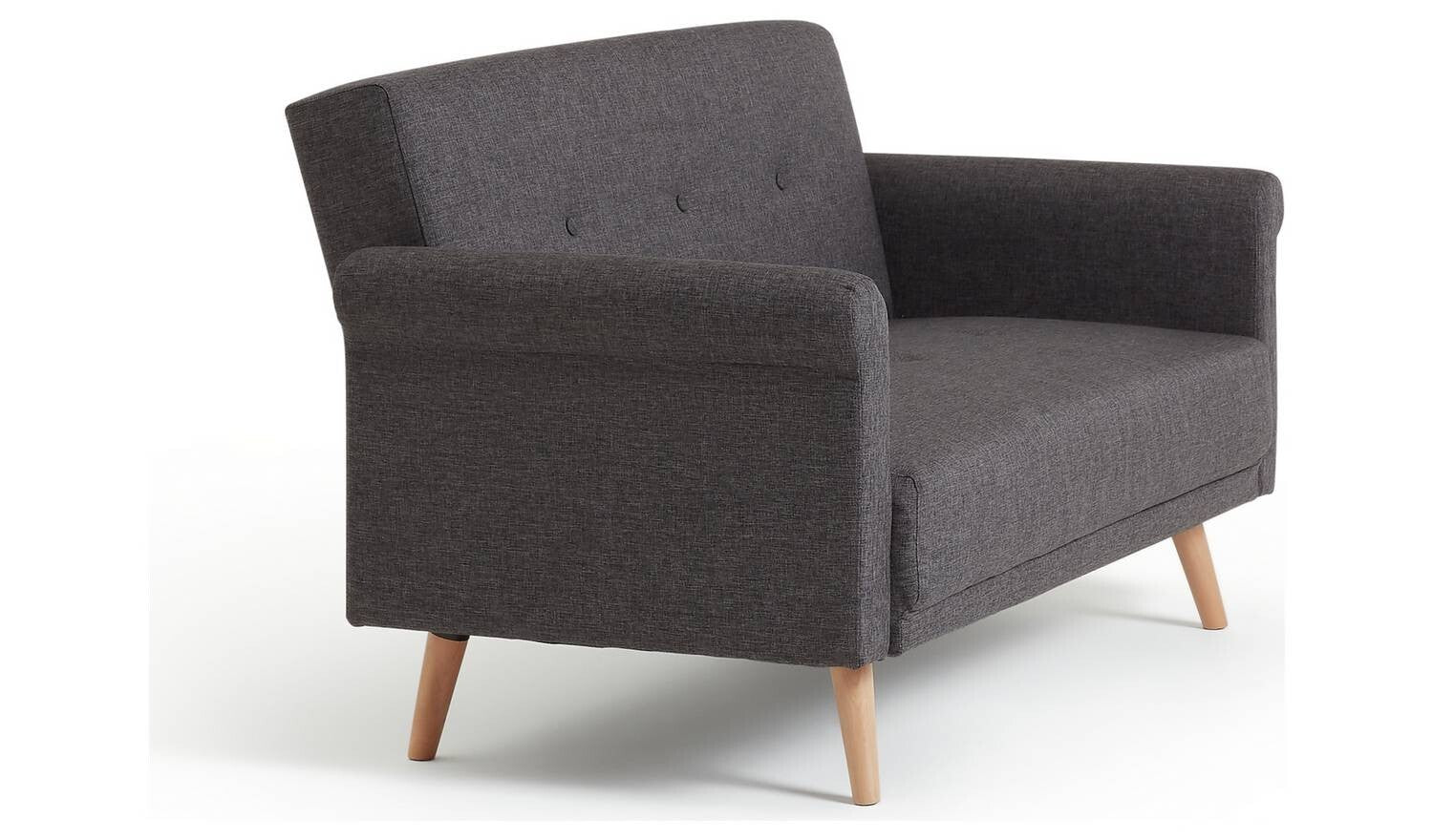 Evie Fabric 2 Seater Sofa in a Box Charcoal Compact Space Saving - Image 5