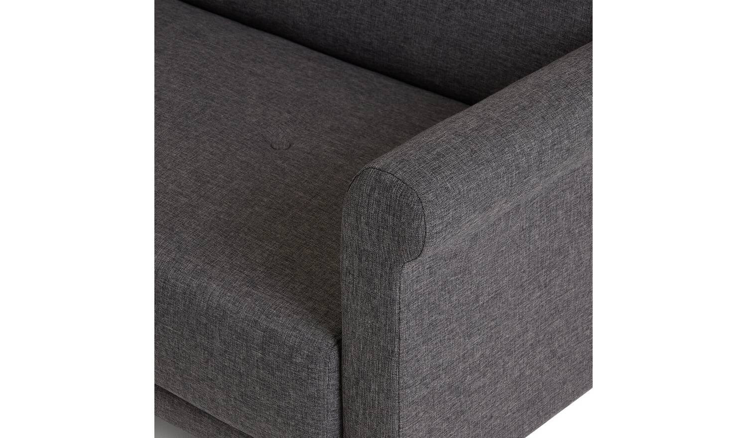 Evie Fabric 2 Seater Sofa in a Box Charcoal Compact Space Saving - Image 6