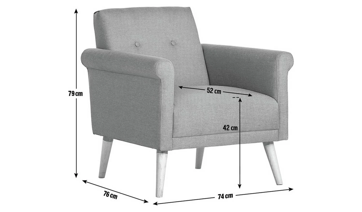 Evie Fabric Armchair in a Box - Navy - Image 2