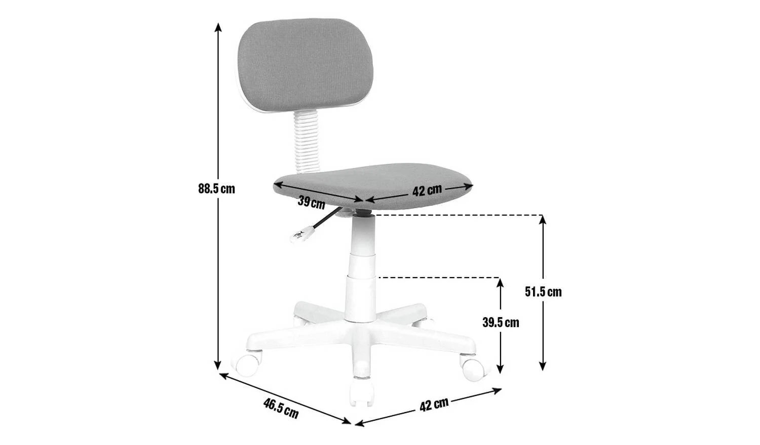 Fabric Office Chair Grey Modern Home Office Furniture Comfortable - Image 8