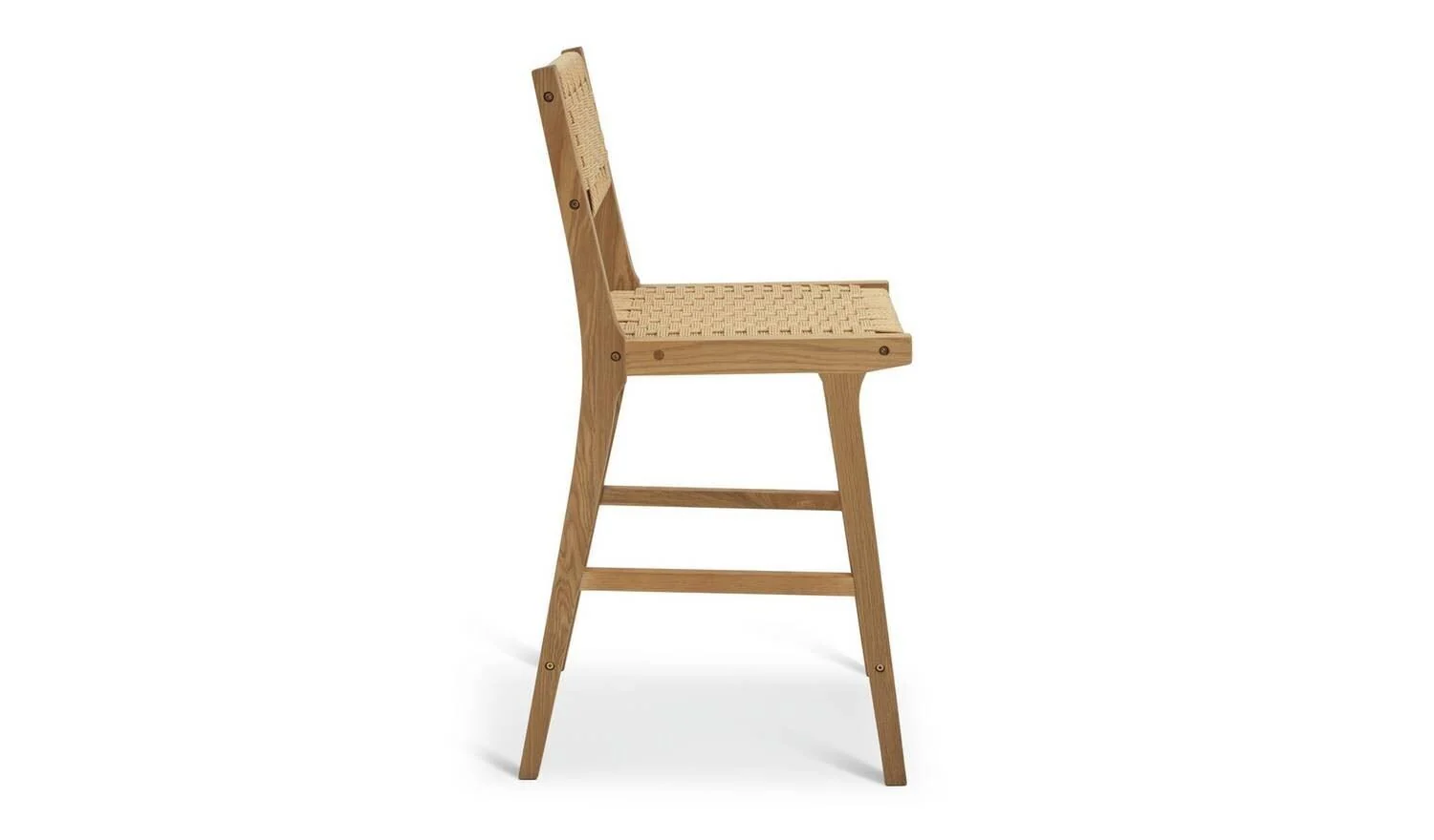 Faro Pair of Woven Oak Bar Stools Natural Durable Construction UK - Image 3