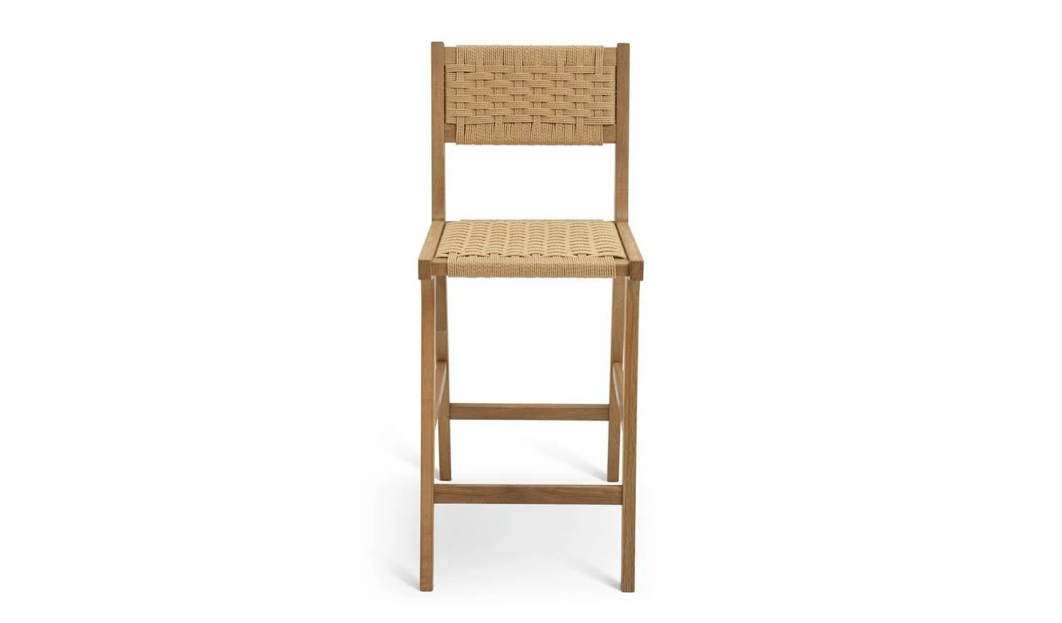 Faro Pair of Woven Oak Bar Stools Natural Durable Construction UK - Image 5