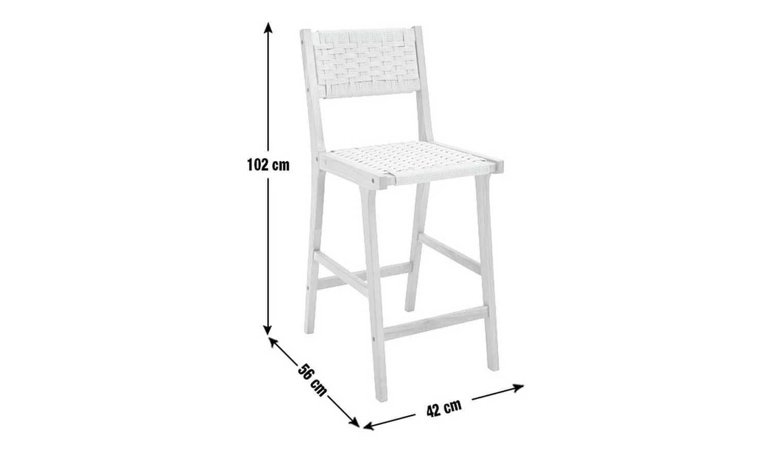 Faro Pair of Woven Oak Bar Stools Natural Durable Construction UK - Image 7