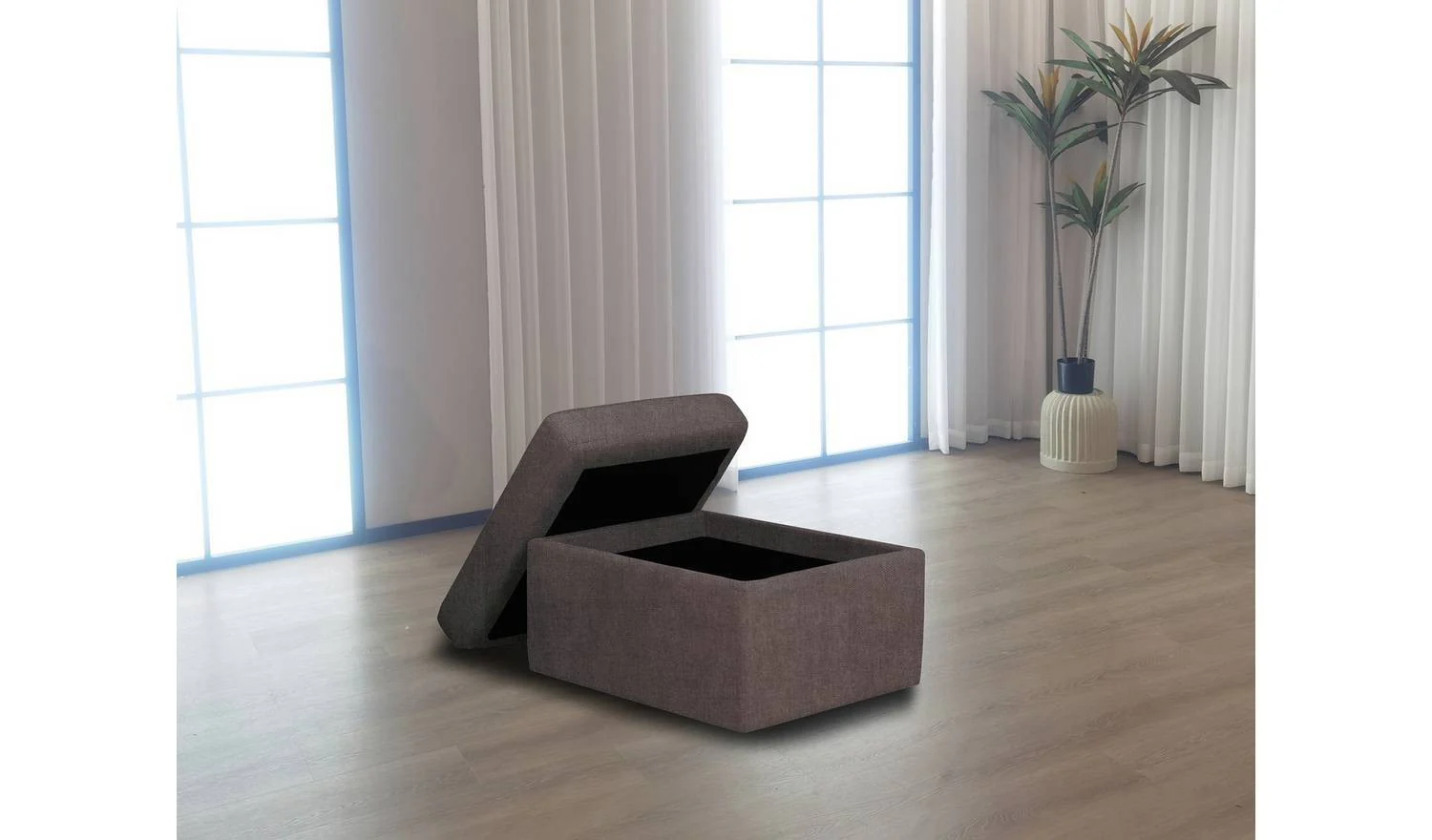 Faron Fabric Bed in a Box Grey Modern Bedroom Furniture Easy Assembly - Image 4