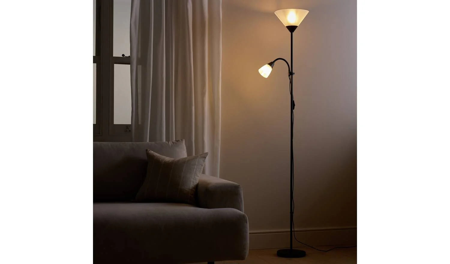 Father and Child Floor Lamp Black Modern Reading Light Living Room - Image 4
