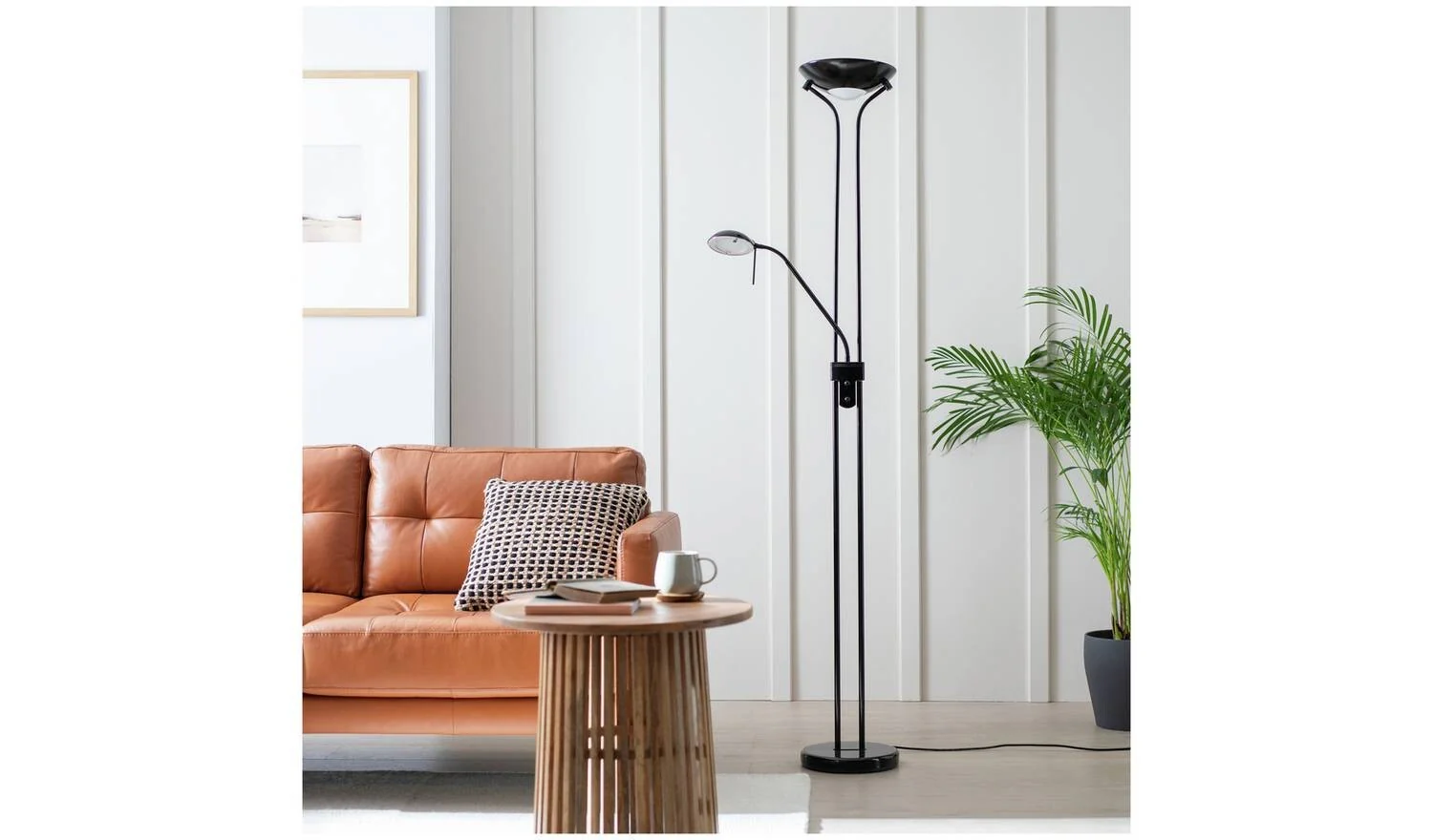 Father & Child Uplighter Floor Lamp Black For Home Office Bedroom - Image 3