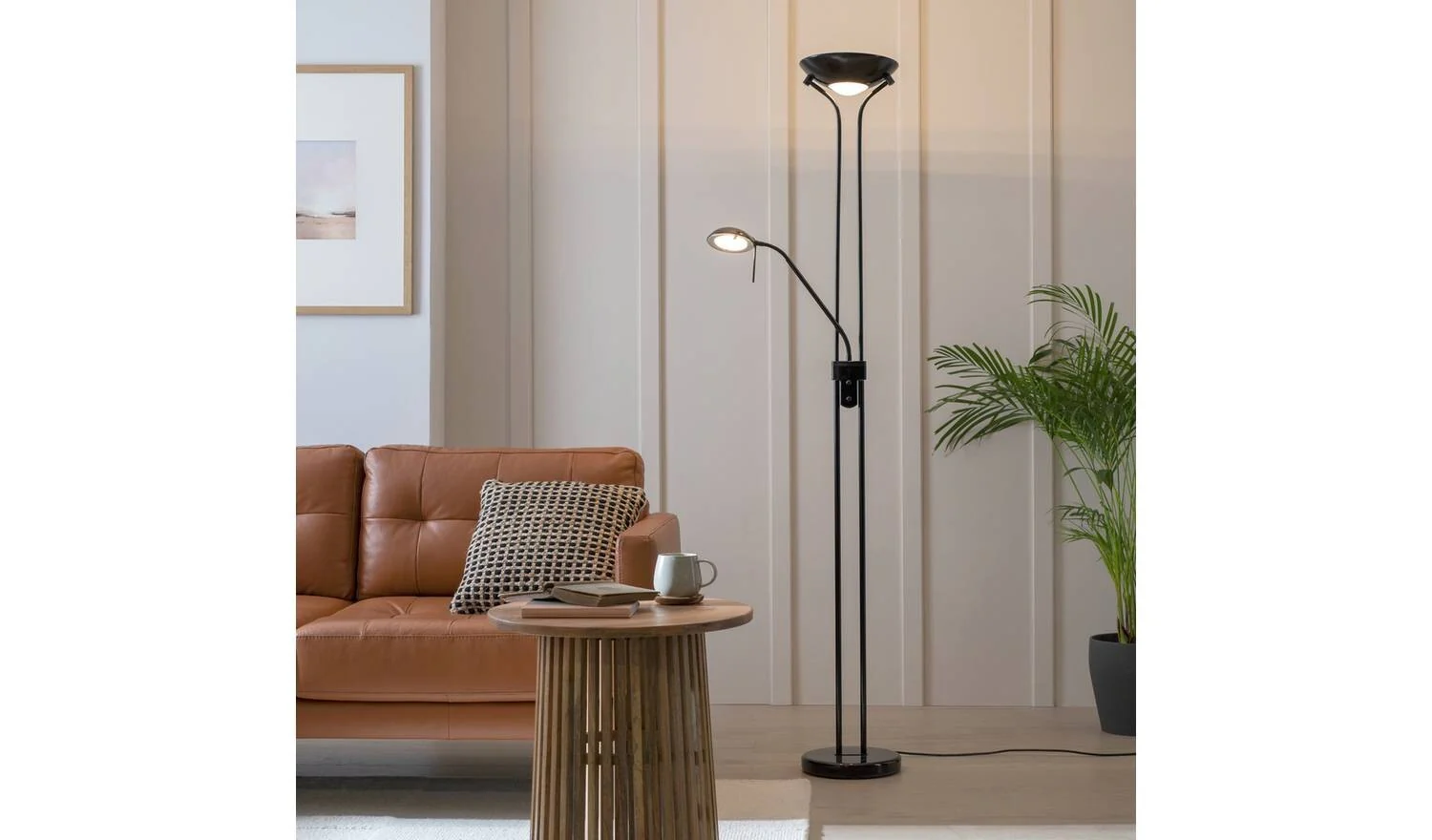 Father & Child Uplighter Floor Lamp Black For Home Office Bedroom - Image 4