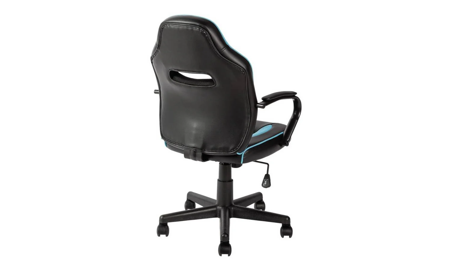 Faux Leather Mid Back Gaming Chair Blue Black For PC Gaming Comfort - Image 4