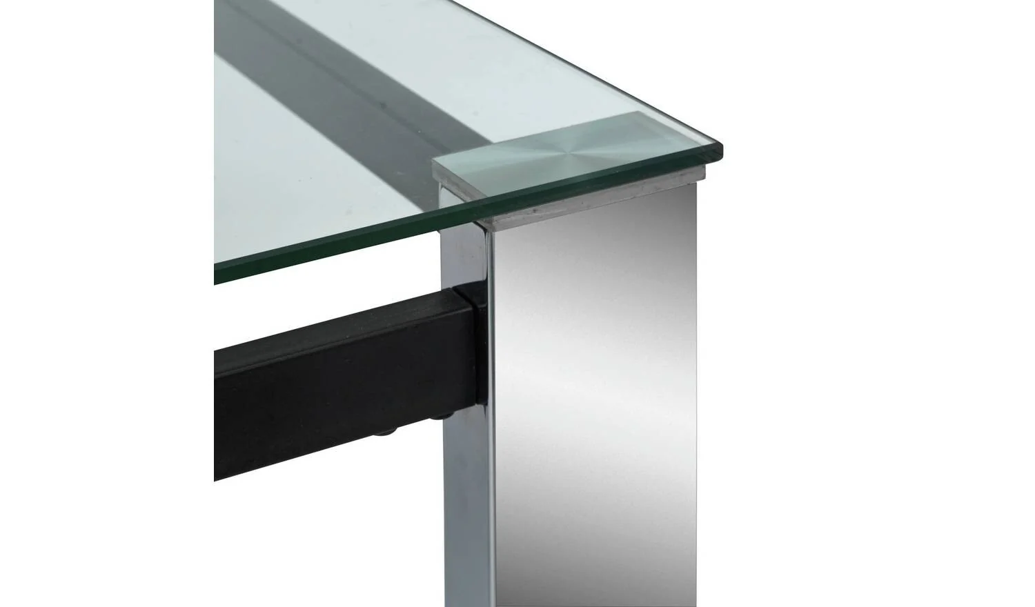 Fitz Clear Glass Dining Table & 4 Black Chairs Modern Kitchen Furniture Set - Image 11