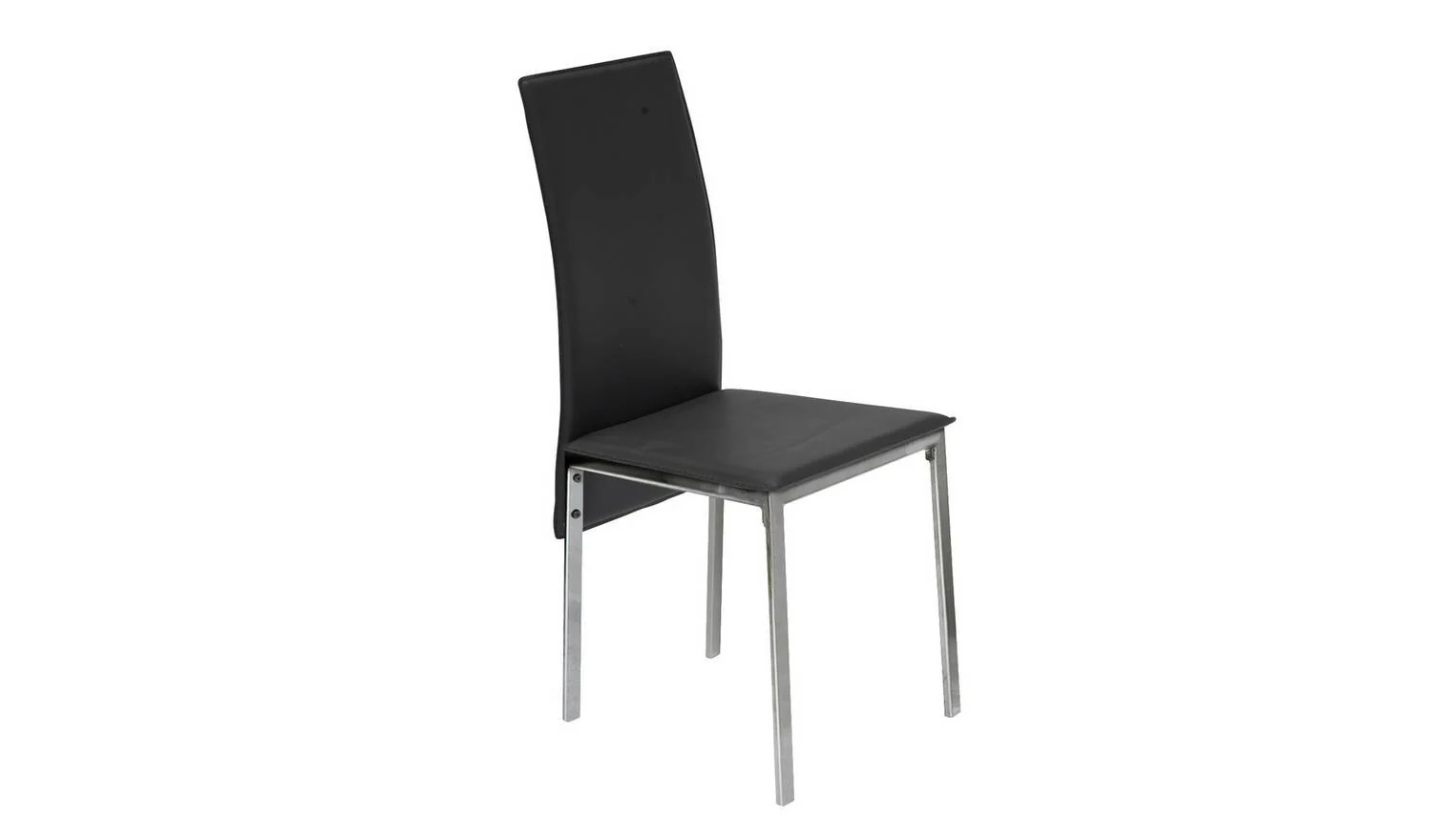 Fitz Clear Glass Dining Table & 4 Black Chairs Modern Kitchen Furniture Set - Image 5
