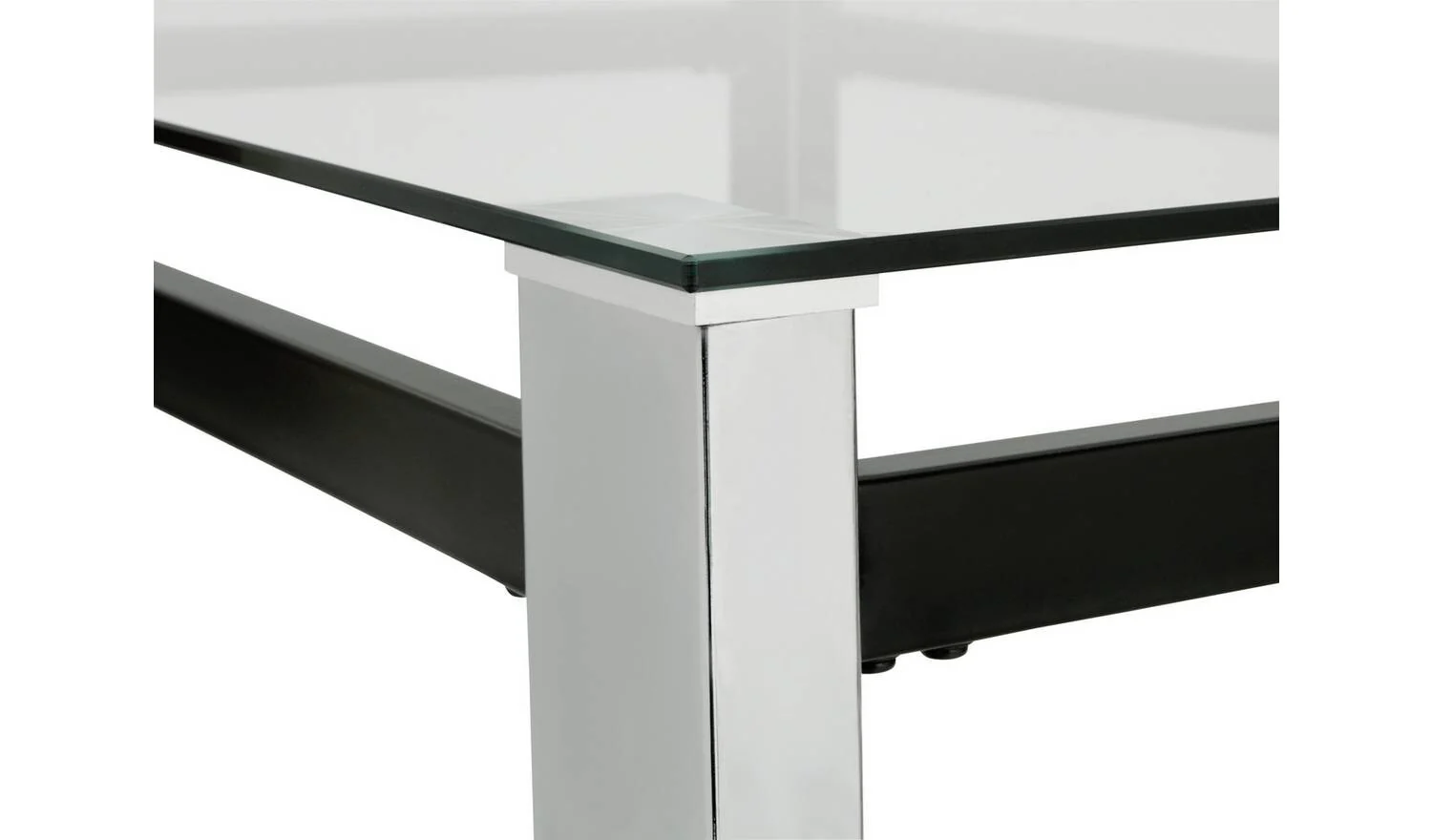Fitz Clear Glass Dining Table & 4 Black Chairs Modern Kitchen Furniture Set - Image 8
