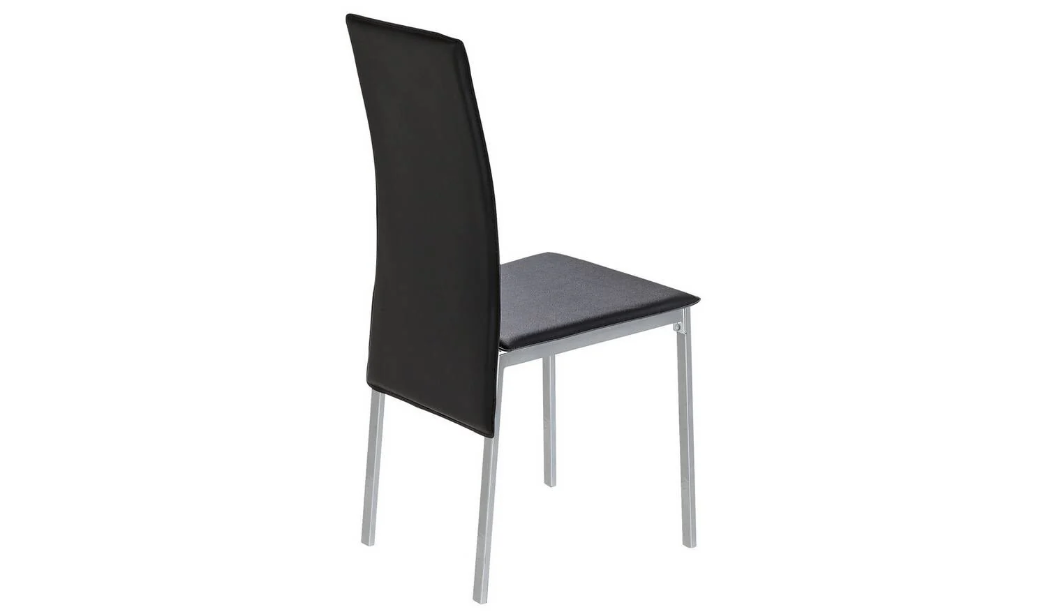 Fitz Clear Glass Dining Table & 4 Black Chairs Modern Kitchen Furniture Set - Image 9