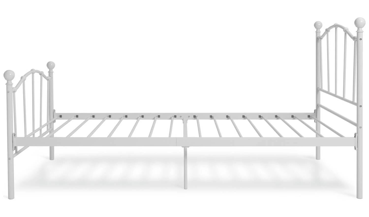 Fleur Single Metal Bed Frame White Bedroom Furniture - Image 4