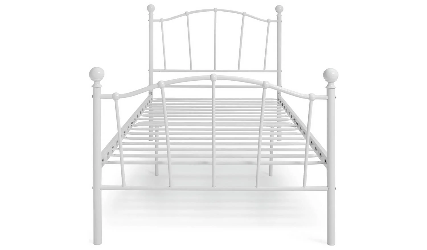 Fleur Single Metal Bed Frame White Bedroom Furniture - Image 5
