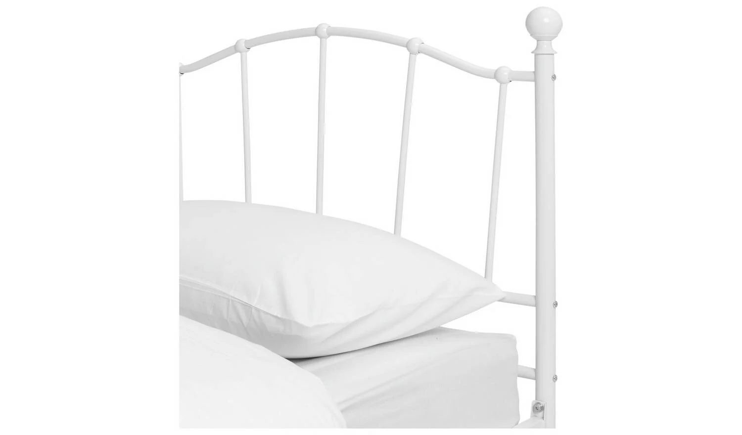 Fleur Single Metal Bed Frame White Bedroom Furniture - Image 6