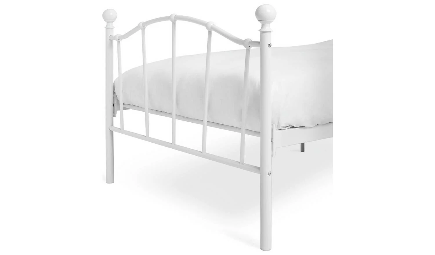 Fleur Single Metal Bed Frame White Bedroom Furniture - Image 7