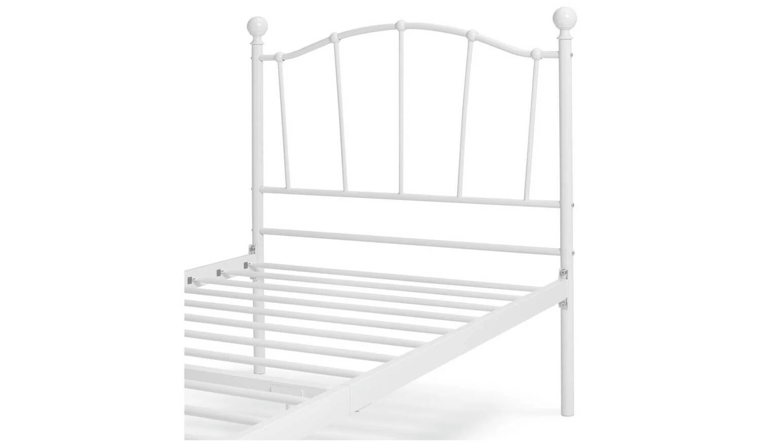Fleur Single Metal Bed Frame White Bedroom Furniture - Image 9