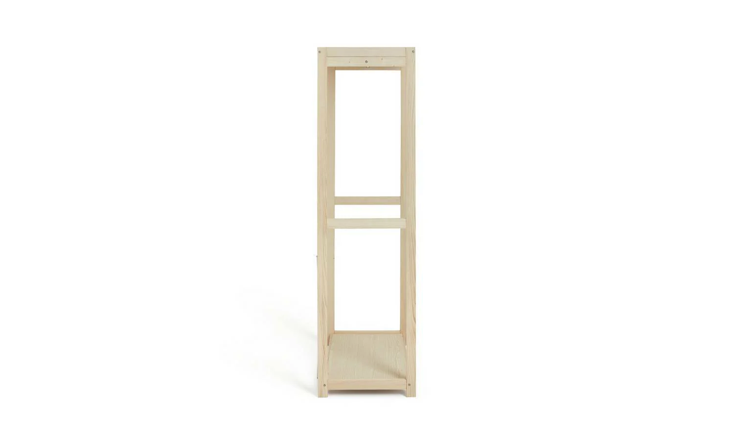 Flicka Open Single Rail Wardrobe Pine Freestanding Clothes Storage Organiser - Image 5