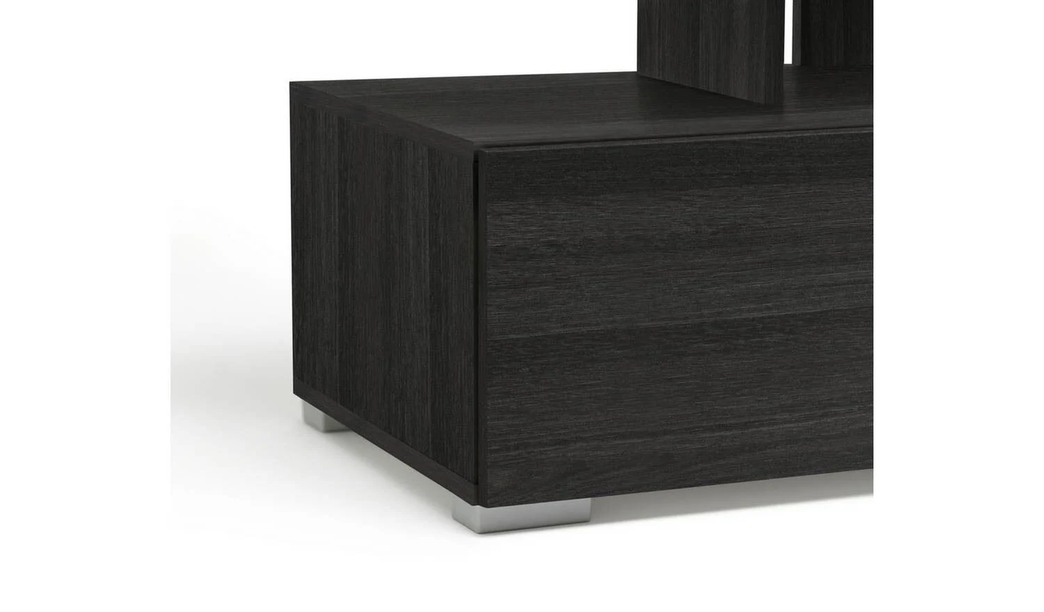 Floating Top TV Unit Black & Brown Space Saving Contemporary Style - Image 8