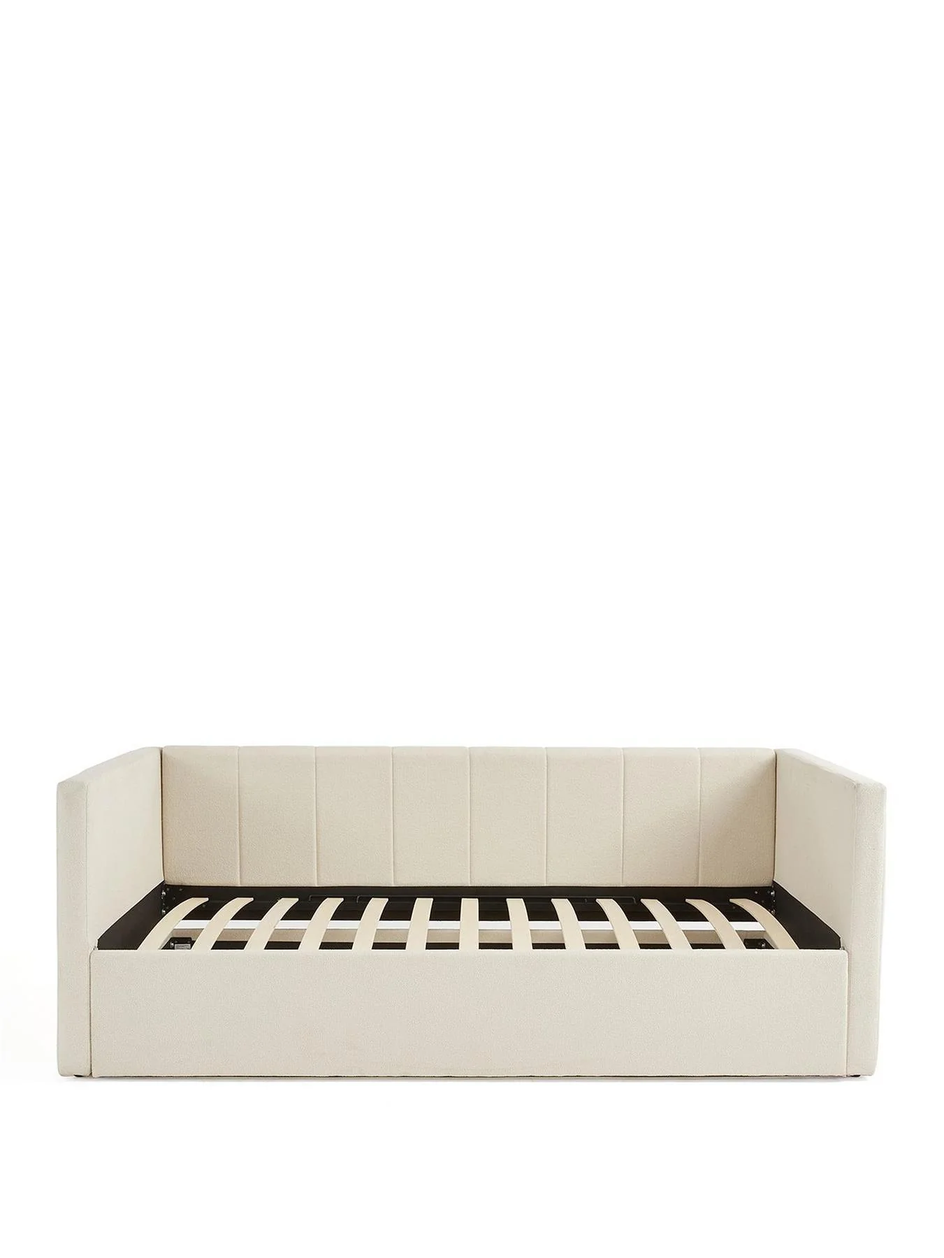 Floren Boucle Day Bed With Low Level Trundle Natural Modern Fabric - Image 2