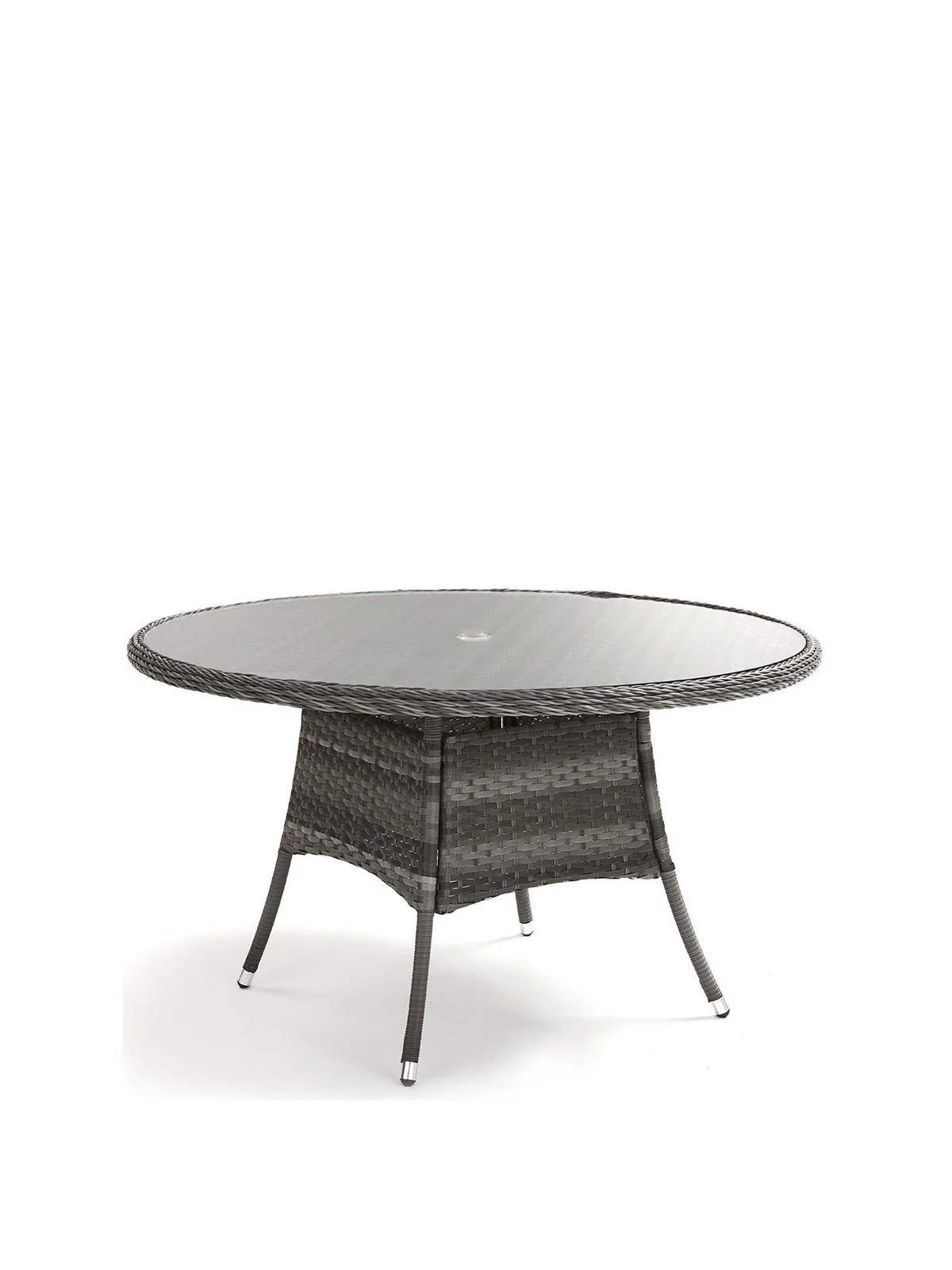 Florida 6-Seater Dining Set with Lazy Susan Stylish Outdoor Furniture Grey - Image 3