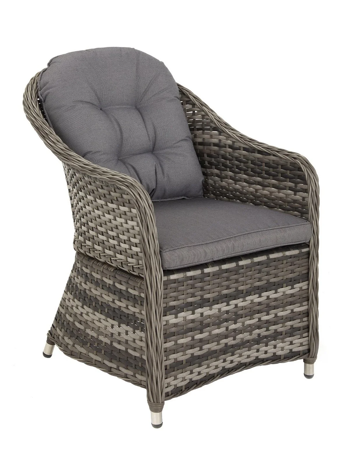 Florida 6-Seater Dining Set with Lazy Susan Stylish Outdoor Furniture Grey - Image 4