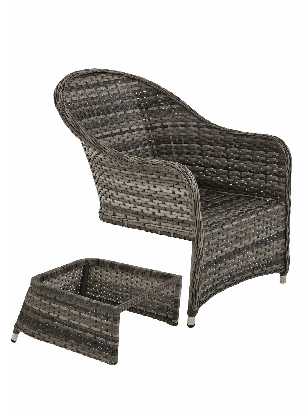 Florida 6-Seater Dining Set with Lazy Susan Stylish Outdoor Furniture Grey - Image 6