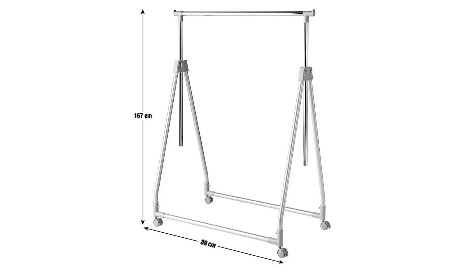 Foldable Clothes Rail Chrome Portable Garment Rack Wardrobe Storage - Image 2