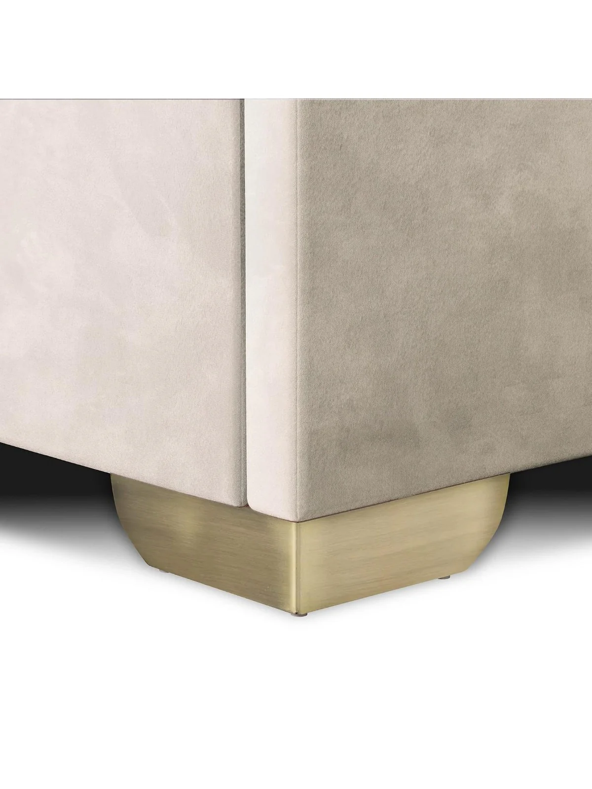 Franklin Velvet Lift Up Ottoman Bed Double Natural Buttoned Headboard - Image 6