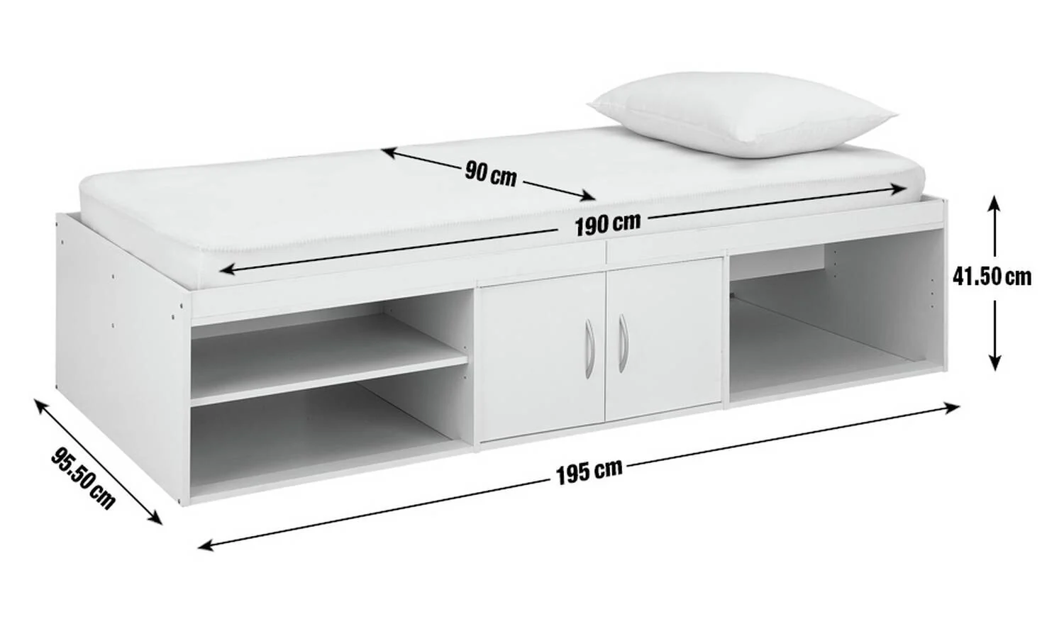 Freddie Storage Cabin Bed Anthracite Kids Childrens Bedroom Furniture - Image 2