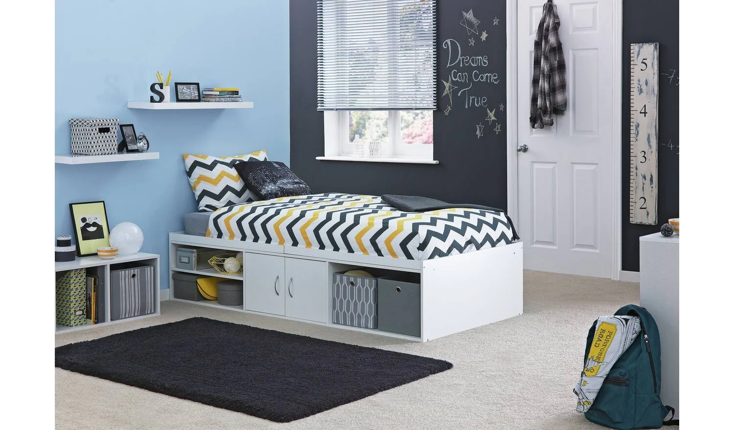 Freddie Storage Cabin Bed White Kids Childrens Bedroom Furniture - Image 3