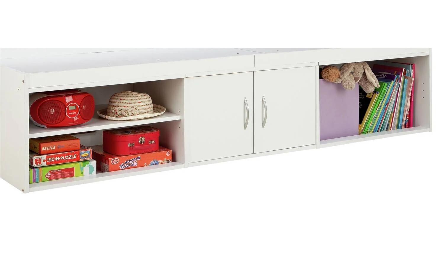 Freddie Storage Cabin Bed White Kids Childrens Bedroom Furniture - Image 7