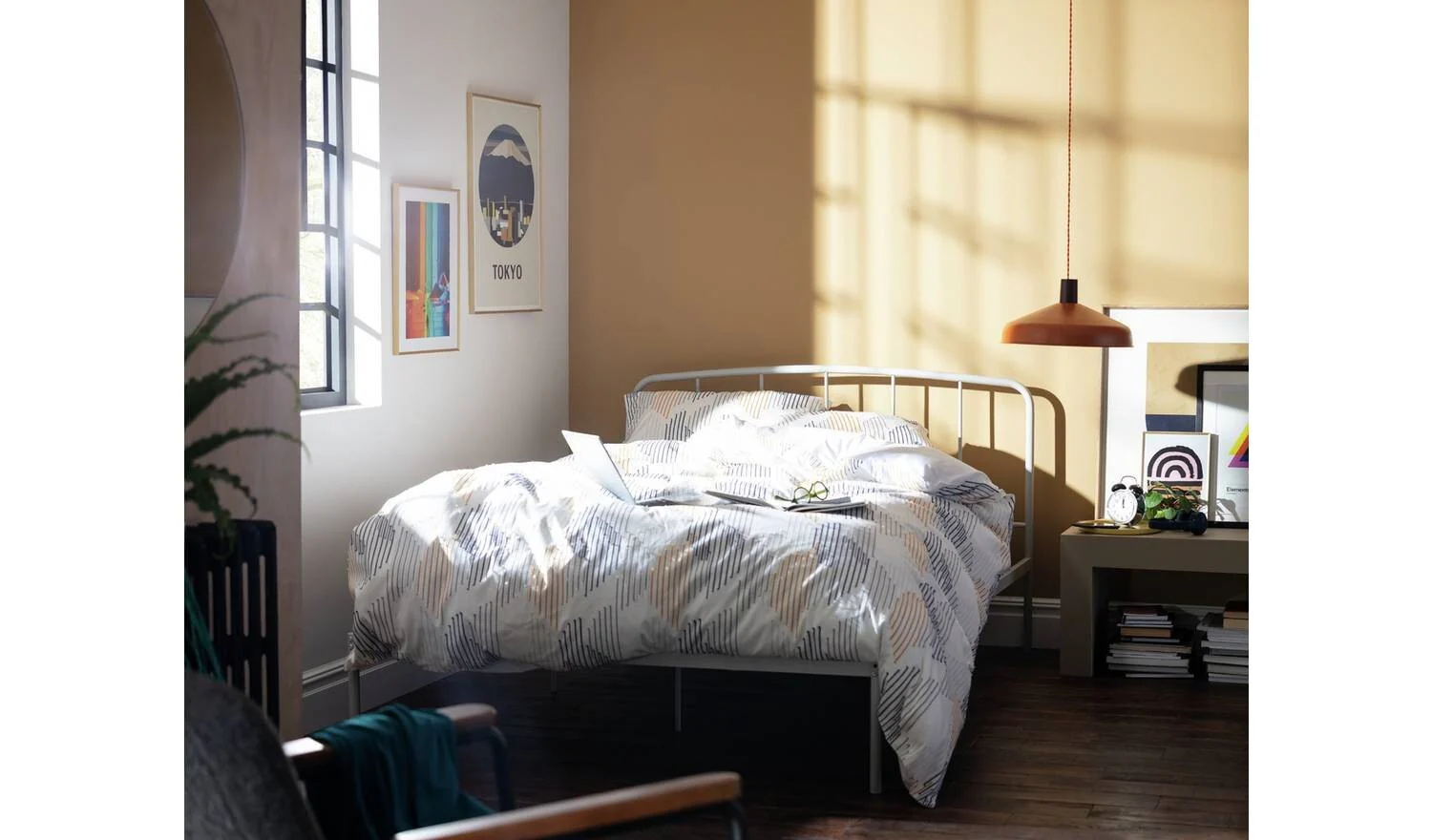 Freja Double Metal Bed Frame Silver Durable Construction Long Lasting - Image 3