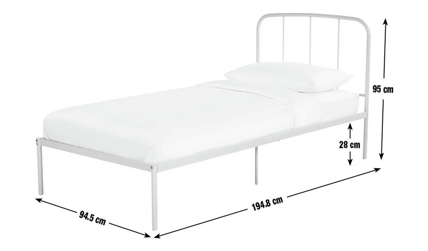 Freja Single Metal Bed Frame Silver Durable Construction Long Lasting - Image 2