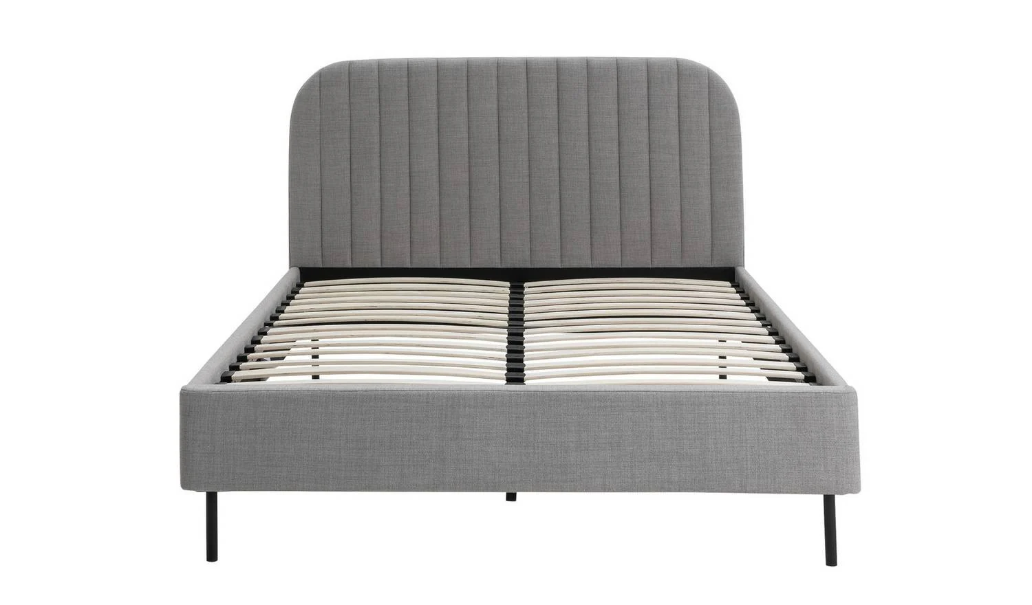 Fulford Kingsize Fabric Bed Frame Grey Stylish and Elegant Bedroom Furniture - Image 5