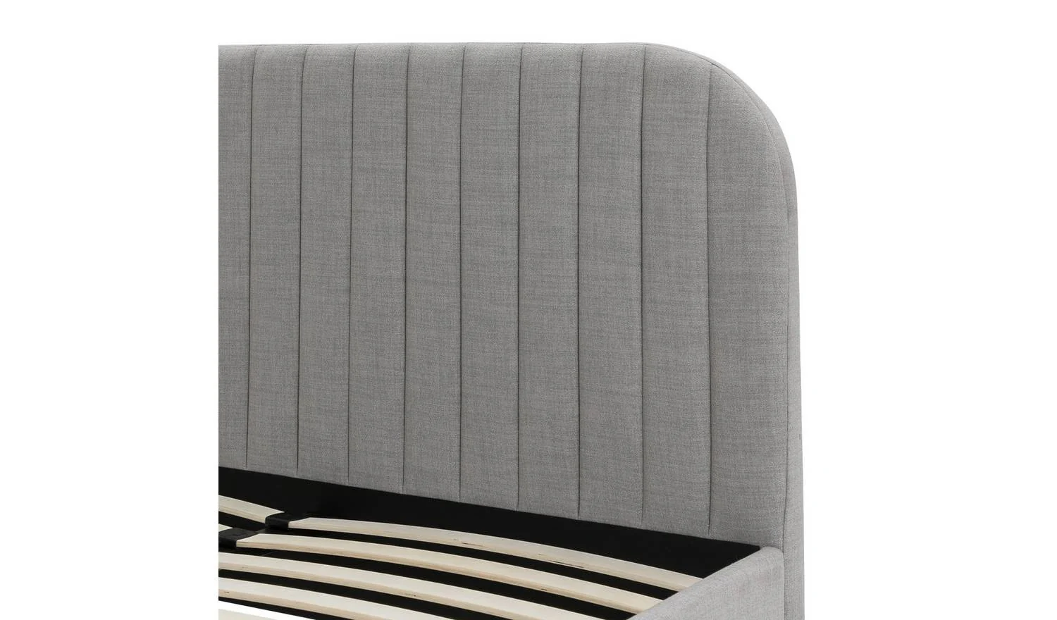 Fulford Kingsize Fabric Bed Frame Grey Stylish and Elegant Bedroom Furniture - Image 6