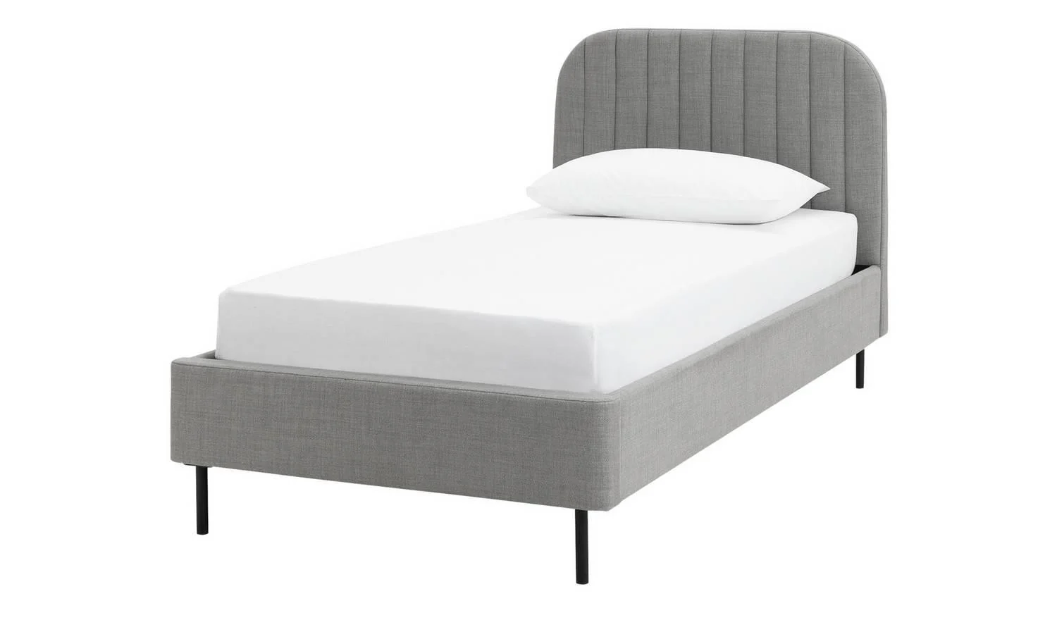 Fulford Single Fabric Bed Frame - Grey - Image 2