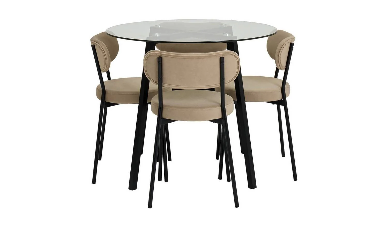 Fyra Black Dining Table & 4 Black Chairs Elegant Kitchen Furniture Set - Image 5