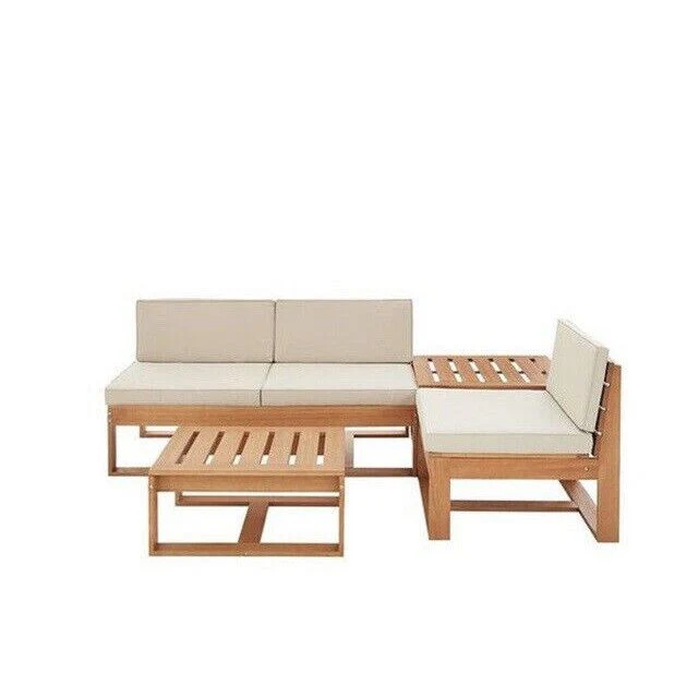 Garden Furniture Seville Corner Sofa Set Natural Cozy Outdoor Seating Solution - Image 4
